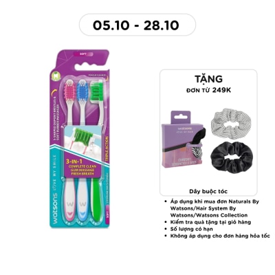 WATSONS Triple Action Toothbrush (Soft) 3s image
