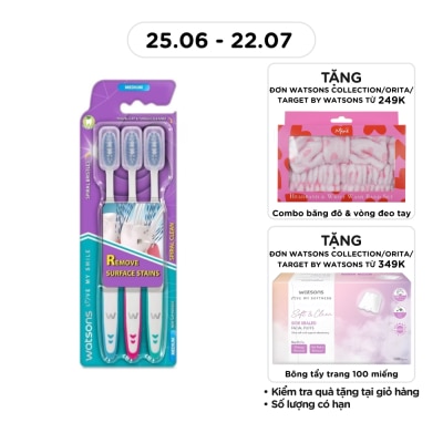 WATSONS - Spiral Clean Toothbrush (Medium) 3s