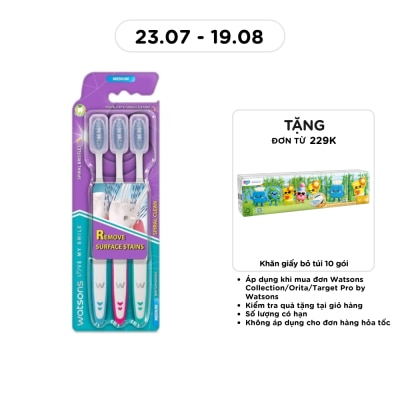 WATSONS - Spiral Clean Toothbrush (Medium) 3s image
