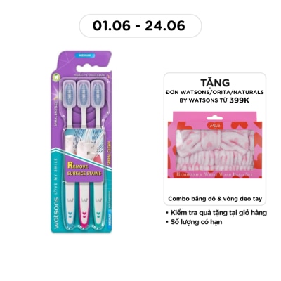 WATSONS - Spiral Clean Toothbrush (Medium) 3s