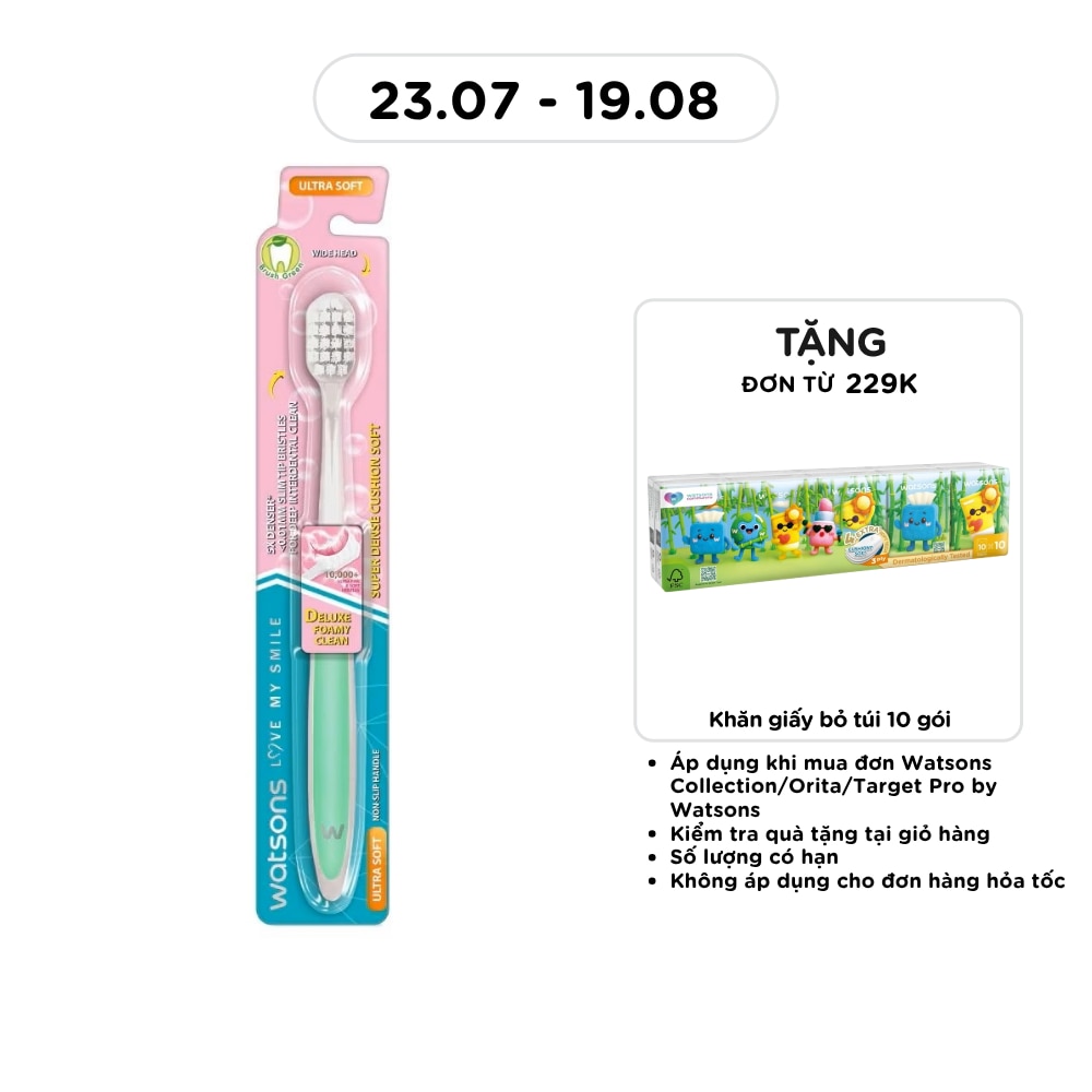 Bàn Chải Đánh Răng Watsons Super Dense Cushion Soft Toothbrush (Ultra Soft) 1s