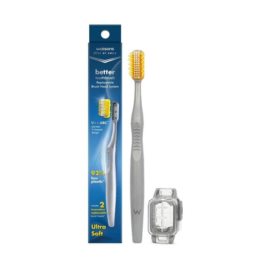 Bàn Chải Đánh Răng Watsons Better Toothbrush 1s with Replaceable Brush Heads 2pcs