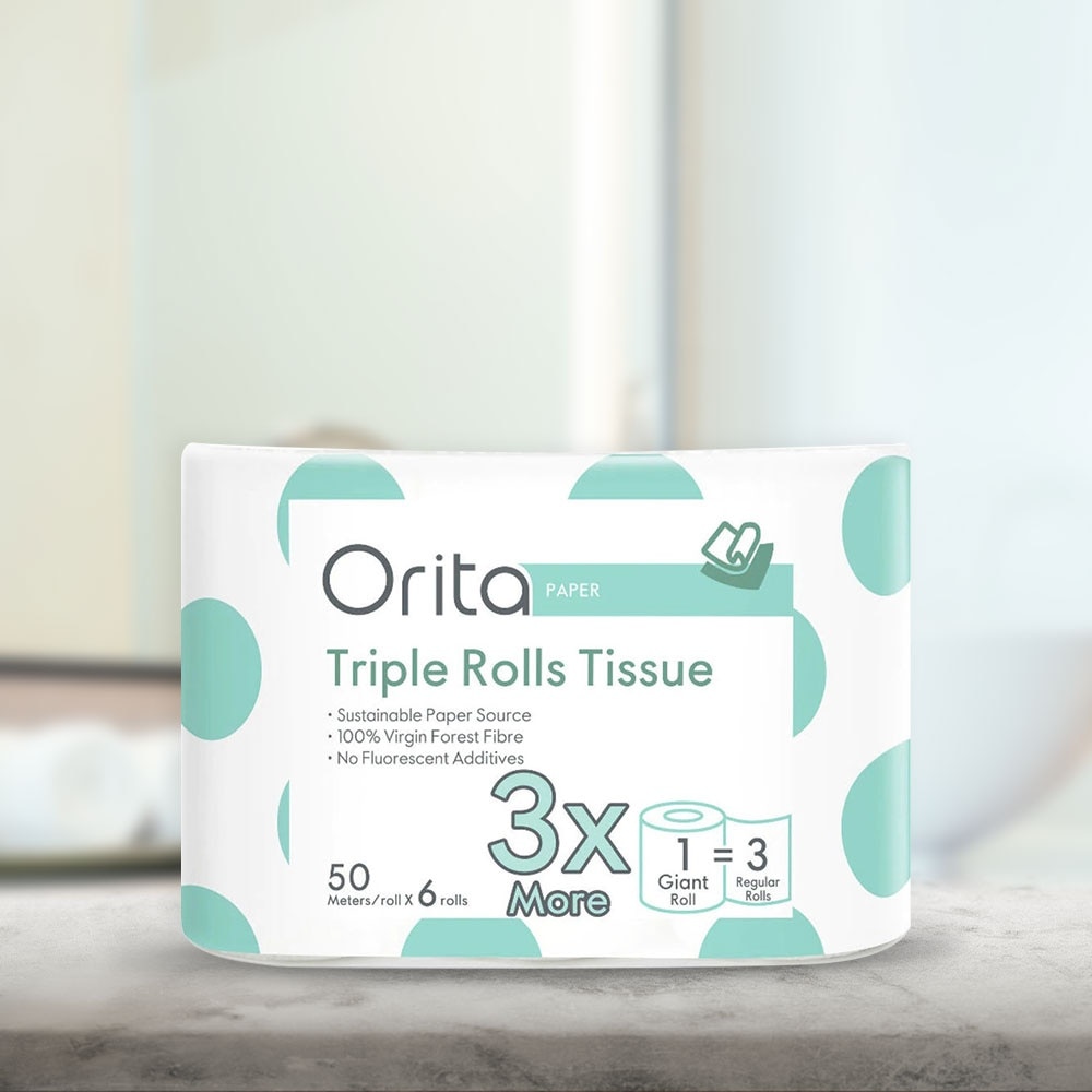 Giấy Cuộn Orita Triple Rolls Tissue 50meters Pack 6s