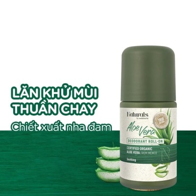 NATURALS BY WATSONS Lăn Khử Mùi Naturals By Watsons Chiết Xuất Lô Hội True Natural Aloe Vera Deodorant Roll-On 50ml