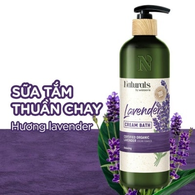 NATURALS BY WATSONS Kem Tắm Naturals By Watsons Hương Lavender True Natural Lavender Cream Bath 490ml