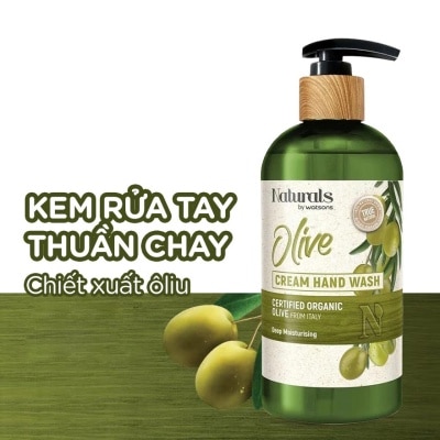 NATURALS BY WATSONS Kem Rửa Tay Naturals By Watsons Hương Olive True Natural Olive Antibacterial Cream Hand Wash 400ml