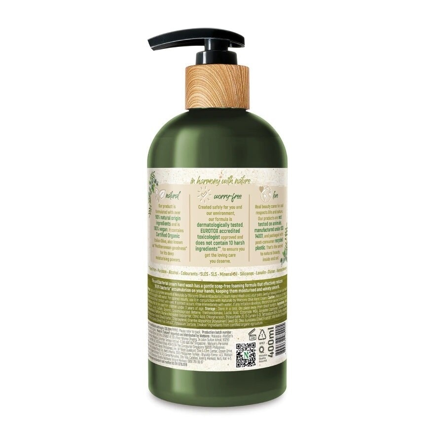 True Natural Olive Antibacterial Cream Hand Wash 400ml