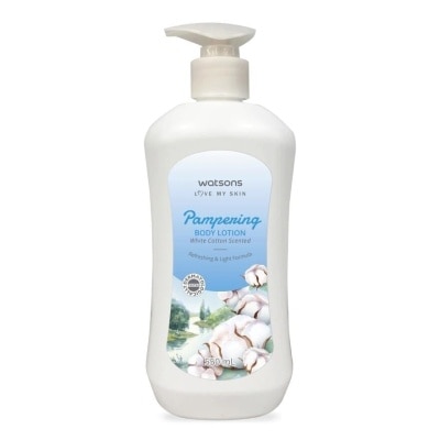 WATSONS Pampering Body Lotion White Cotton Scented 550ml.