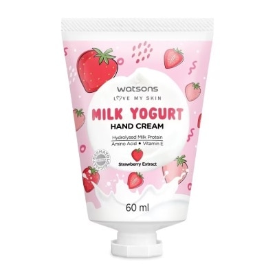 WATSONS Kem Dưỡng Tay Watsons Milk Yogurt Hương Dâu Hand Cream Strawberry Extract 60ml