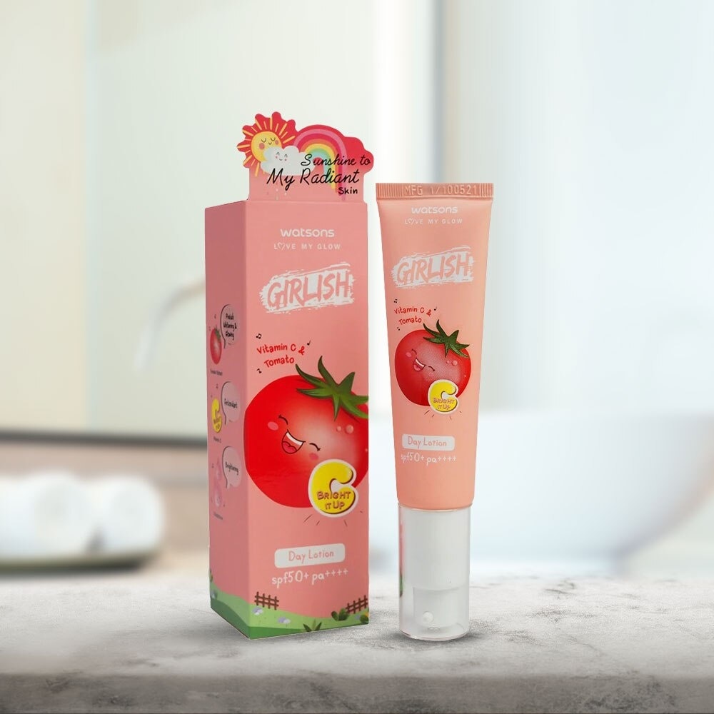 Dưỡng Da Watsons Girlish Vitamin C Tomato SPF50+ PA++++ 30ml