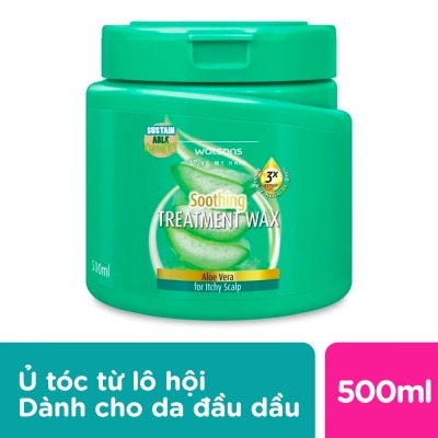 WATSONS Kem Ủ Tóc Watsons Treatment Wax Lô Hội For Itchy Scalp 500ml