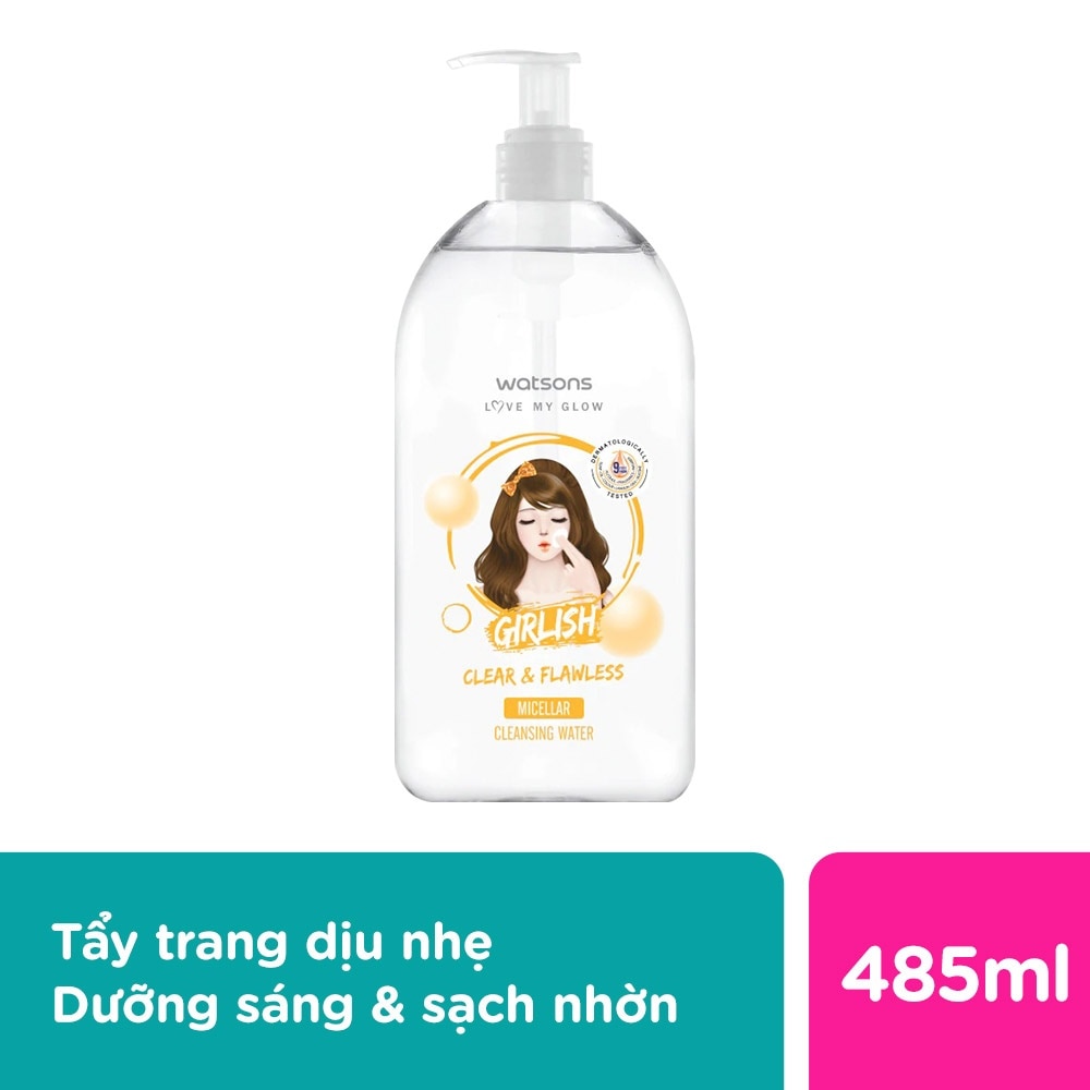 Nước Tẩy Trang Watsons Girlish Làm Sáng Da & Mềm Mại 485ml