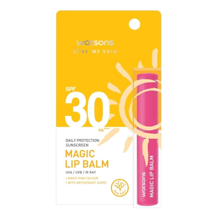 Watsons Love My Skin Daily Protection Sunscreen Magic Lip Balm SPF30 PA++++ 1.7g