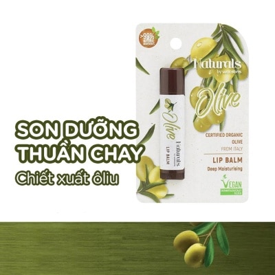 NATURALS BY WATSONS Son Dưỡng Ẩm Naturals By Watsons Olive Lip Balm Chiết Xuất Dầu Oliu 4.5g