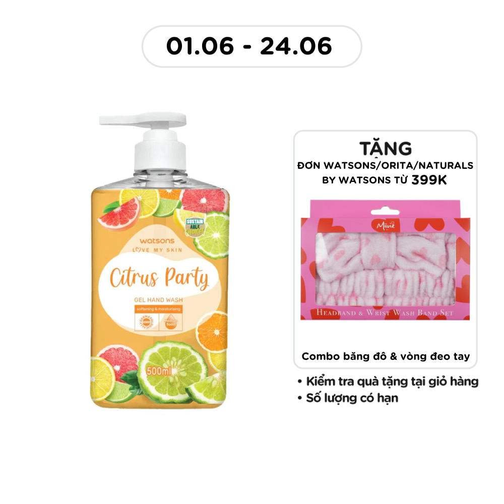 Gel Rửa Tay Watsons Love My Skin Citrus Party Gel Hand Wash 500ml