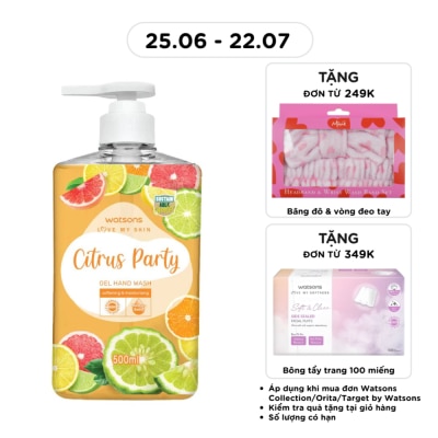 WATSONS - Gel Rửa Tay Watsons Love My Skin Citrus Party Gel Hand Wash 500ml