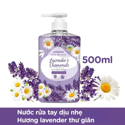 WATSONS Gel Rửa Tay Watsons Love My Skin Lavender Chamomile Scented Gel Hand Wash 500ml