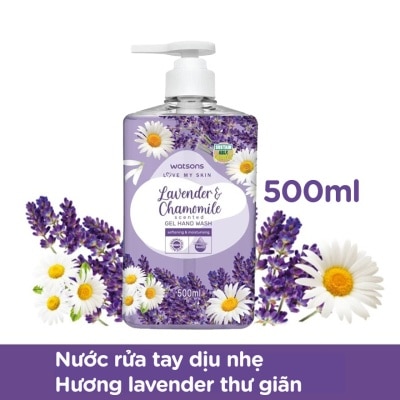 WATSONS - Gel Rửa Tay Watsons Love My Skin Lavender Chamomile Scented Gel Hand Wash 500ml