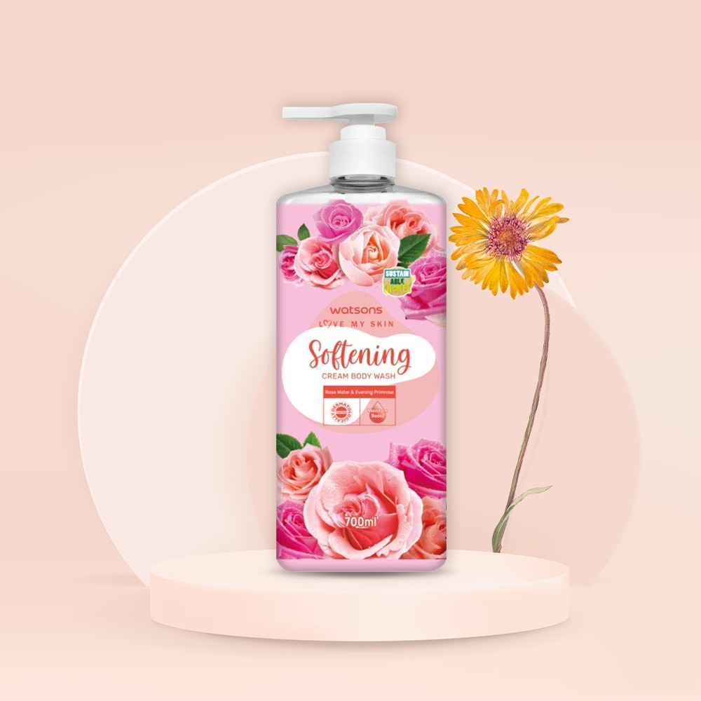 Kem Tắm Watsons Love My Skin Softening Cream Body Wash 700ml