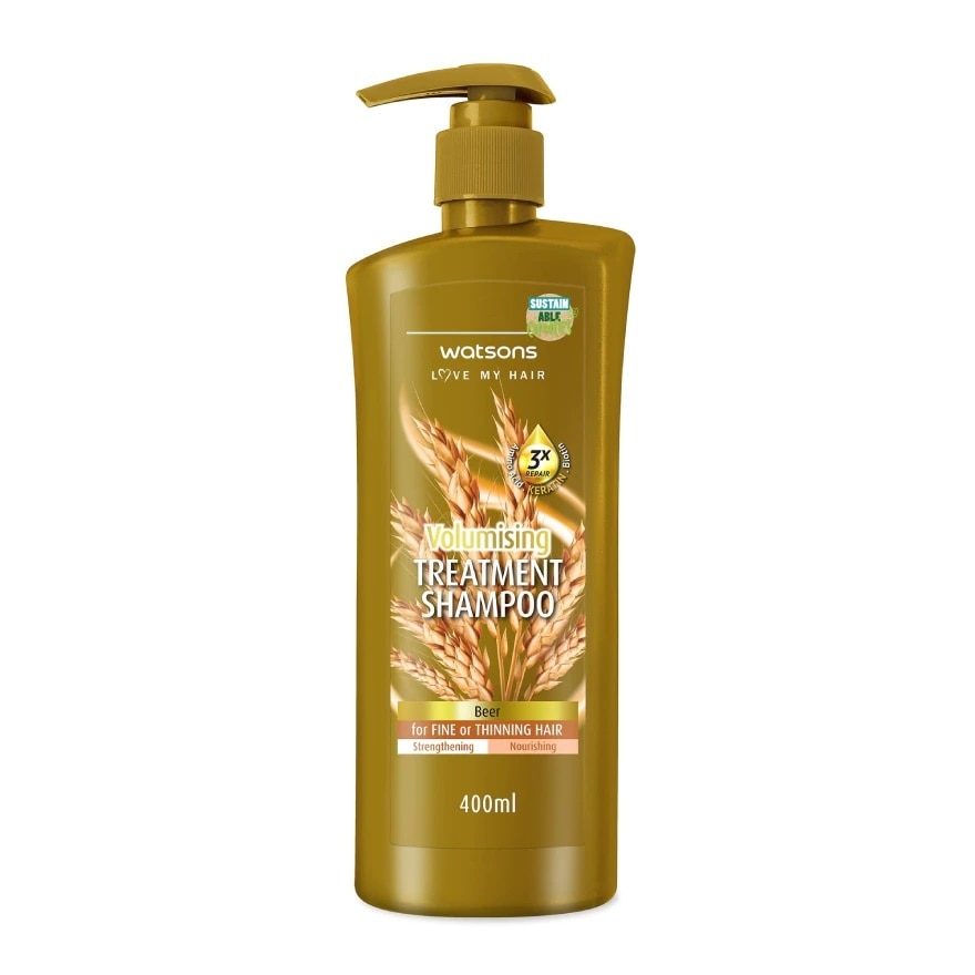 Dầu Gội Watsons Treatment Shampoo Beer For Fine Or Thinning Hair 400ml