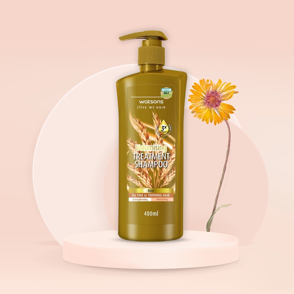 Dầu Gội Watsons Treatment Shampoo Beer For Fine Or Thinning Hair 400ml