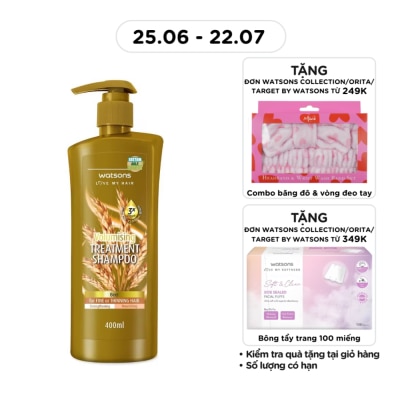 WATSONS - Dầu Gội Watsons Treatment Shampoo Beer For Fine Or Thinning Hair 400ml