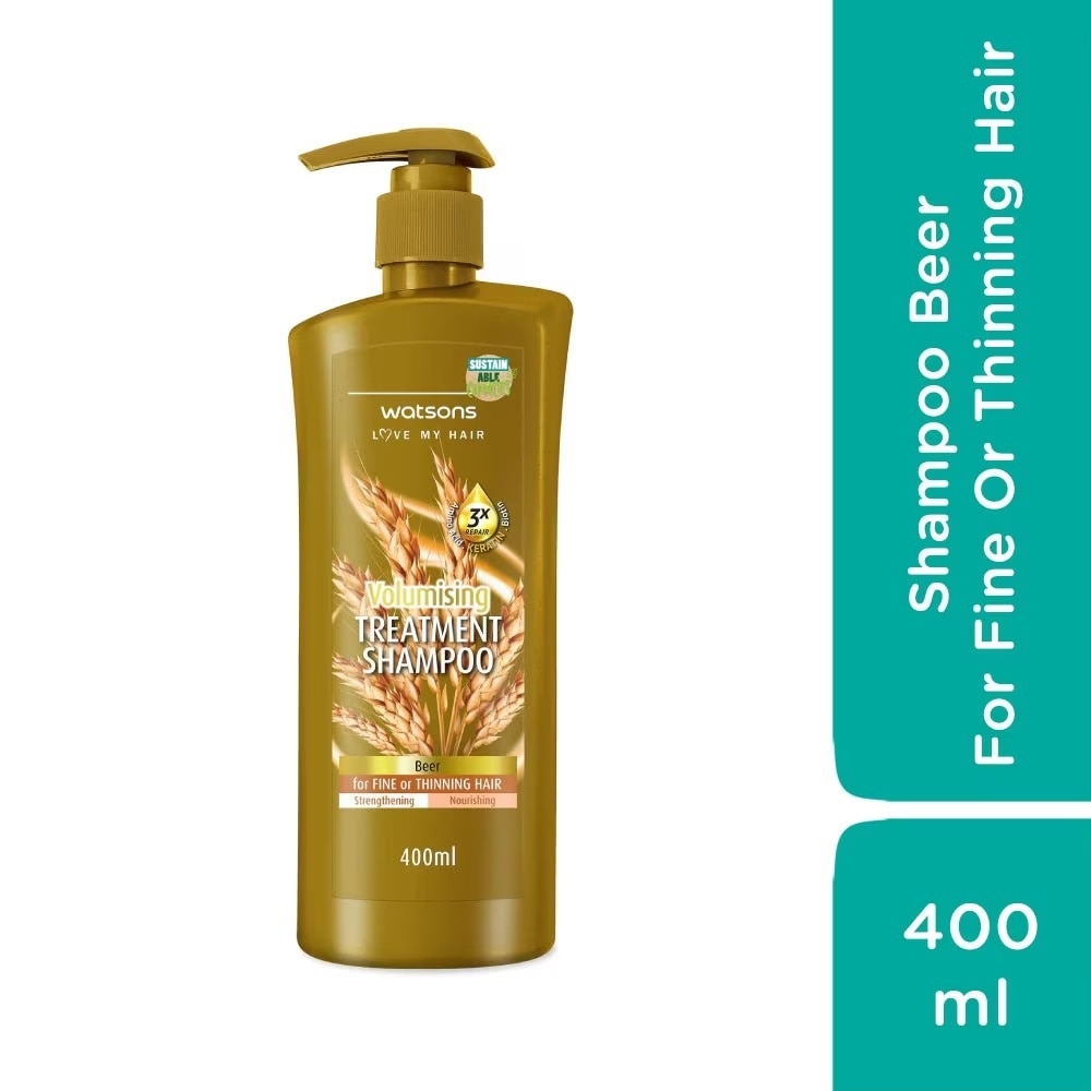 Dầu Gội Watsons Treatment Shampoo Beer For Fine Or Thinning Hair 400ml