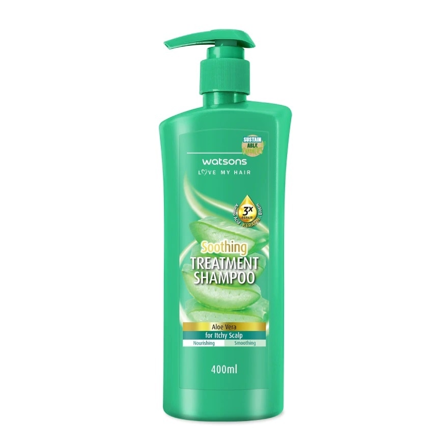 Dầu Gội Watsons Treatment Shampoo Aloe Vera For Itchy Scalp 400ml