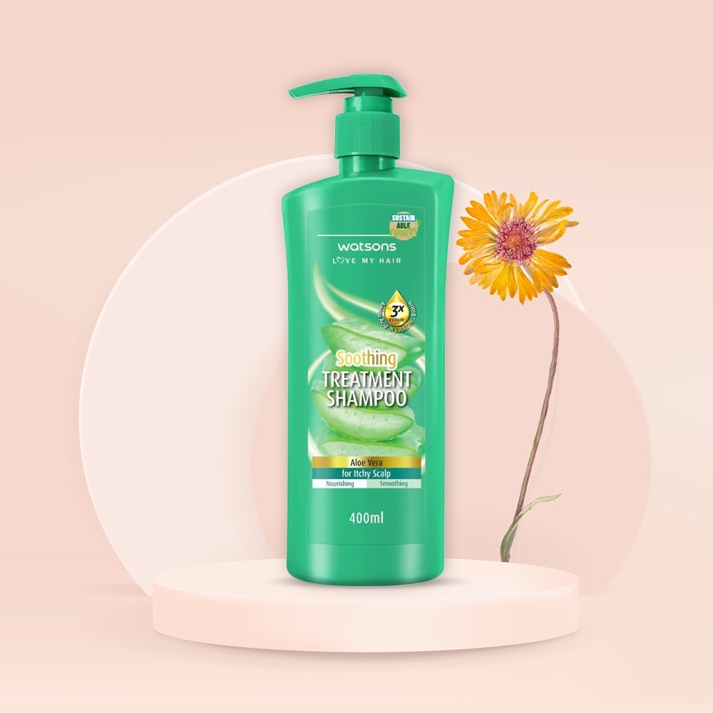 Dầu Gội Watsons Treatment Shampoo Aloe Vera For Itchy Scalp 400ml