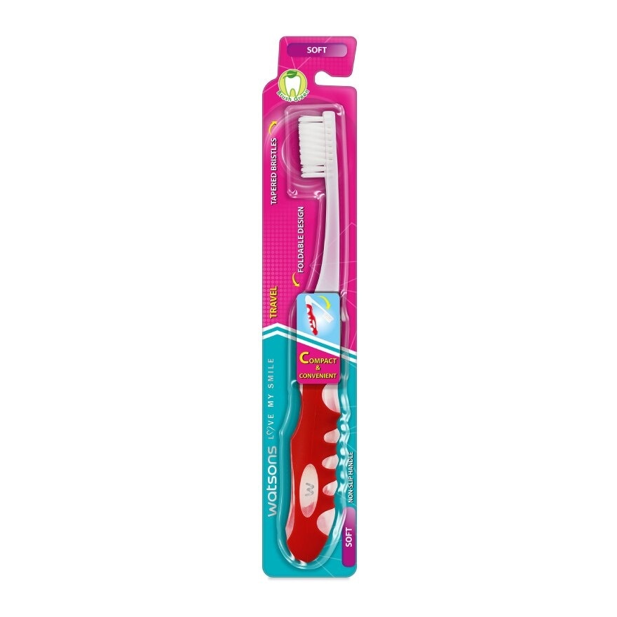 Bàn Chải Đánh Răng Watsons Travel Toothbrush (Soft) 1 cây image