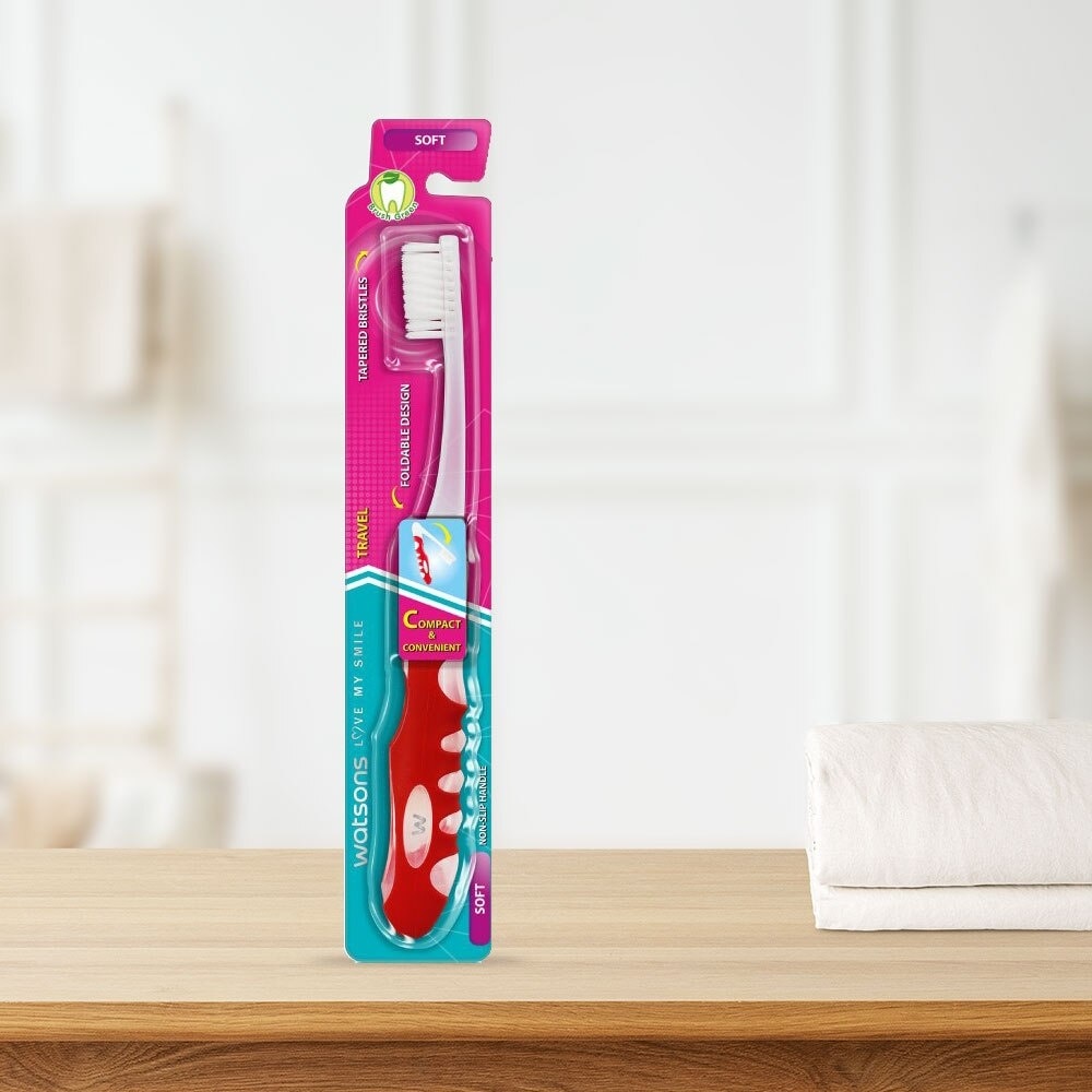 Bàn Chải Đánh Răng Watsons Travel Toothbrush (Soft) 1 cây