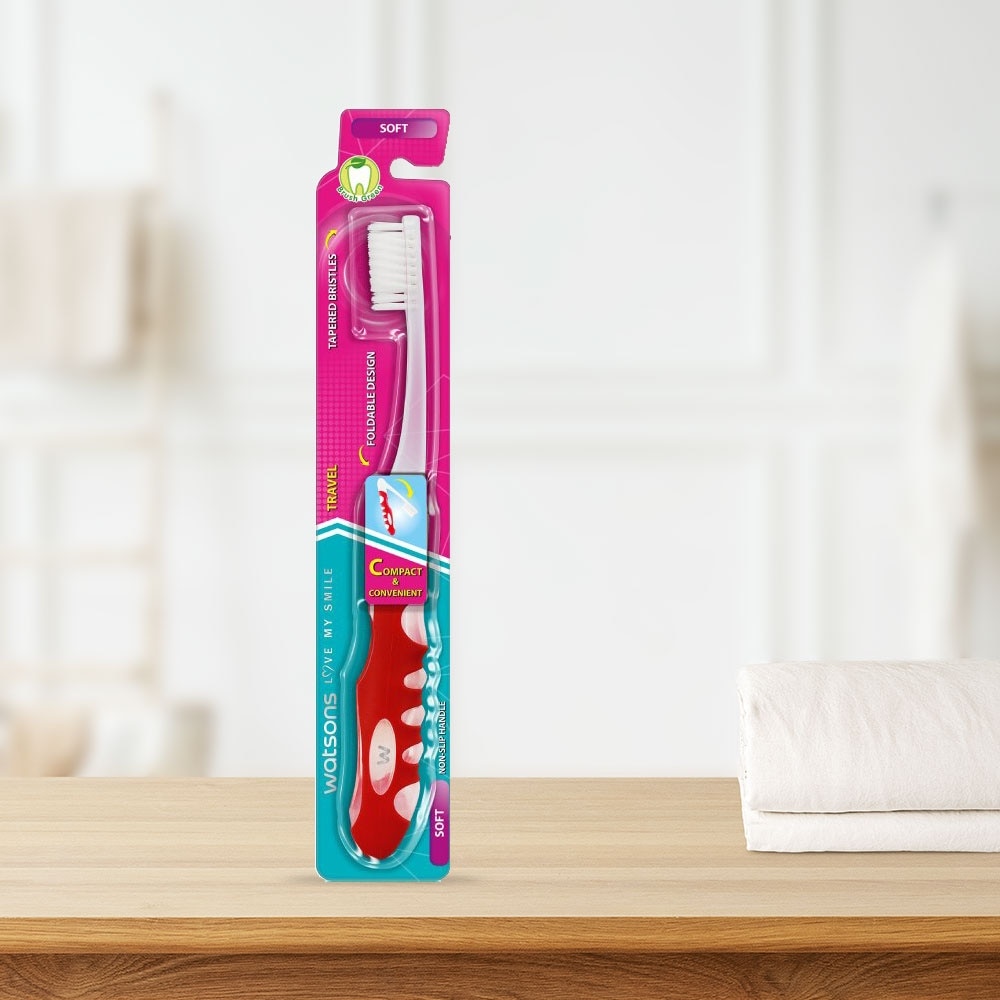 Bàn Chải Đánh Răng Watsons Travel Toothbrush (Soft) 1 cây image