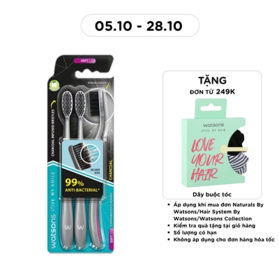 WATSONS Charcoal Toothbrush (Soft) 3s image