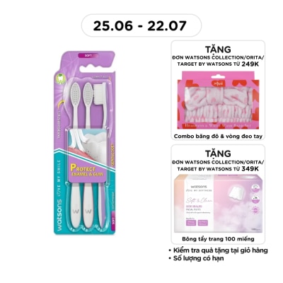 WATSONS - Bàn Chải Đánh Răng Watsons Gentle Soft Toothbrush 3 cây