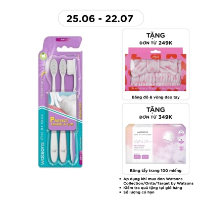 WATSONS - Bàn Chải Đánh Răng Watsons Gentle Soft Toothbrush 3 cây
