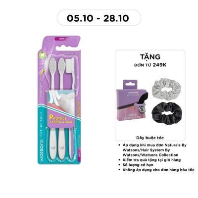 WATSONS Bàn Chải Đánh Răng Watsons Gentle Soft Toothbrush 3 cây image