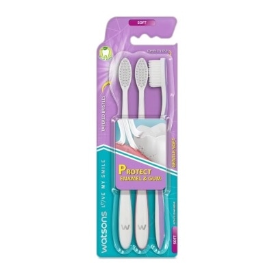 WATSONS Bàn Chải Đánh Răng Watsons Gentle Soft Toothbrush 3 cây