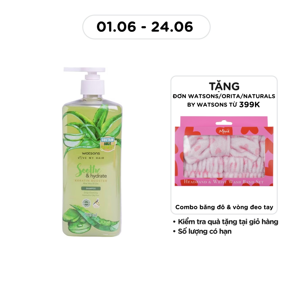 Dầu Gội Watsons Aloe Vera Lilac Shampoo 700ml