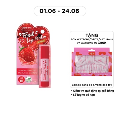WATSONS - Son Dưỡng Môi Watsons Fruity Strawberry SPF10 3.5g