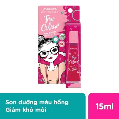 WATSONS Son Dưỡng Có Màu Watsons Dành Cho Má Và Môi Pink Cherry 15ml