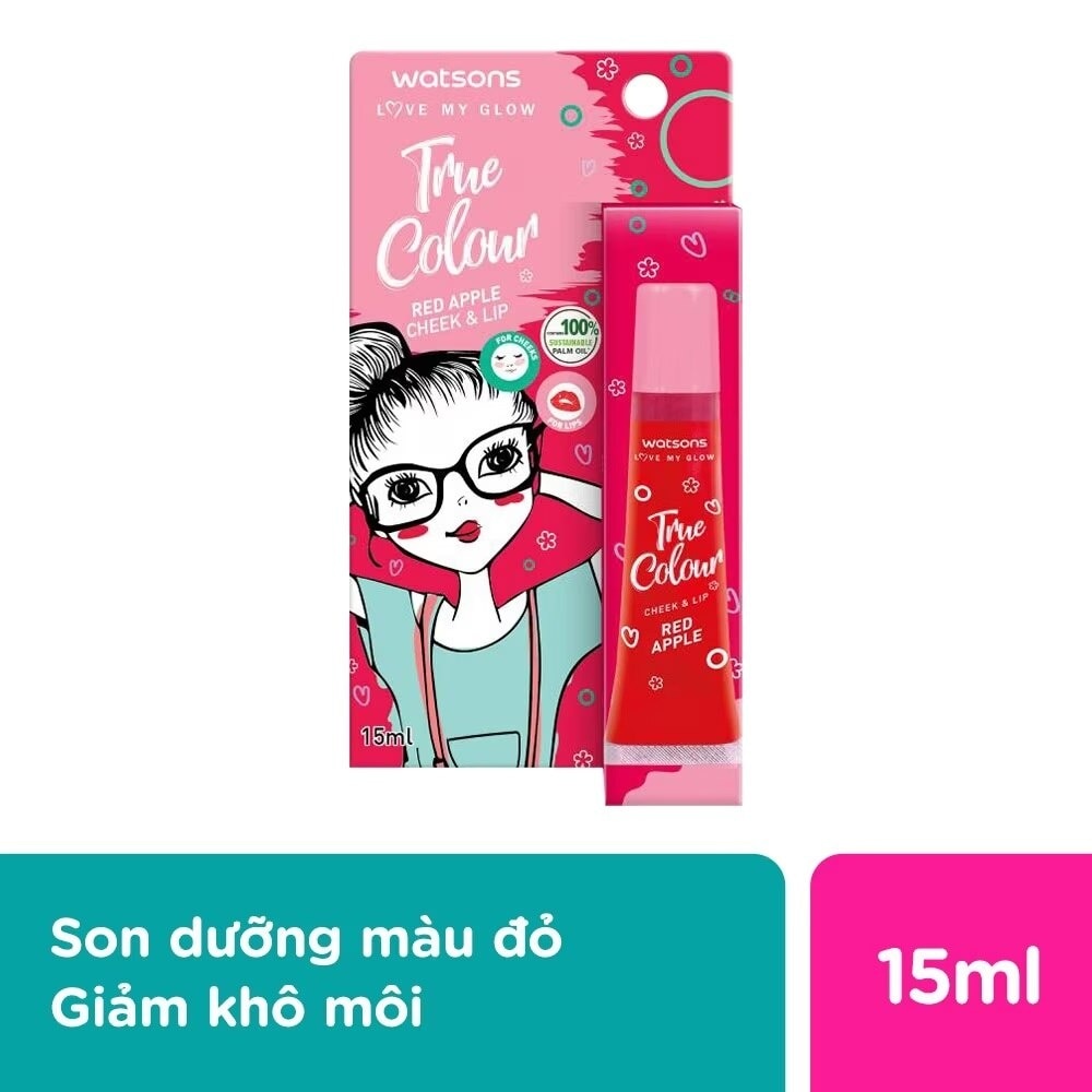 Son Dưỡng Có Màu Watsons Dành Cho Má Và Môi Red Apple 15ml