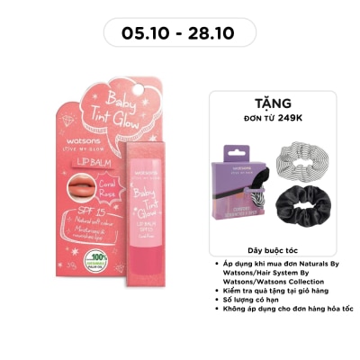 WATSONS Baby Tint Glow Lip Balm Coral Rose SPF15 3.9g image
