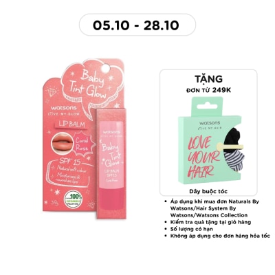 WATSONS Baby Tint Glow Lip Balm Coral Rose SPF15 3.9g image