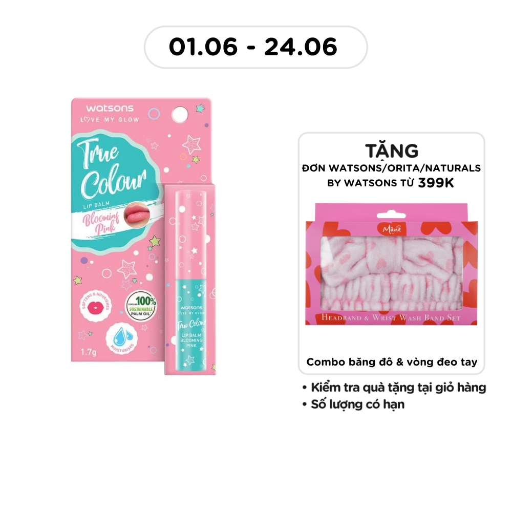 Son Dưỡng Có Màu Watsons True Color Blooming Pink 1.7g
