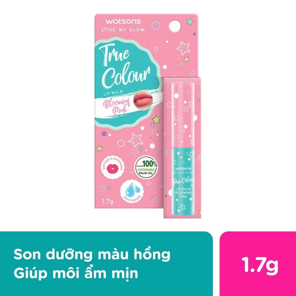 Son Dưỡng Có Màu Watsons True Color Blooming Pink 1.7g image