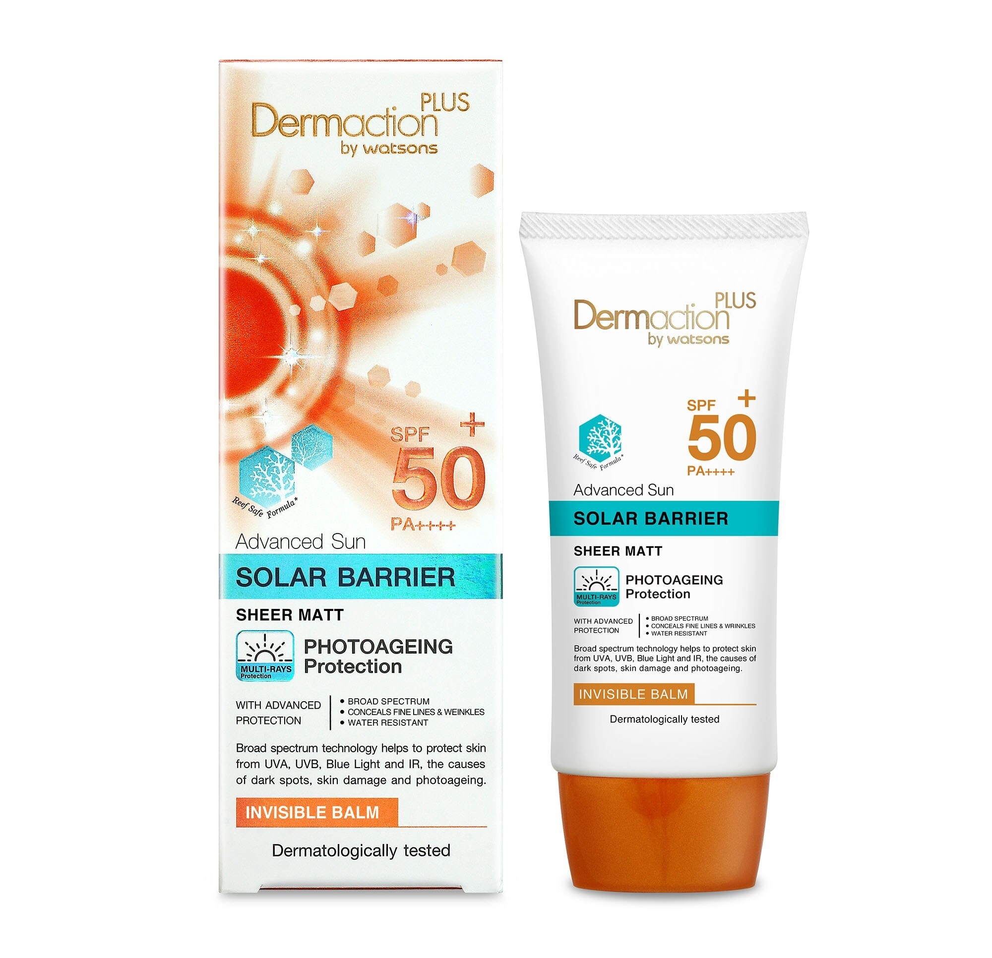 Kem Lót Chống Nắng Dermaction Plus By Watsons Solar Barrier Không Màu SPF50+ PA++++ 40ml