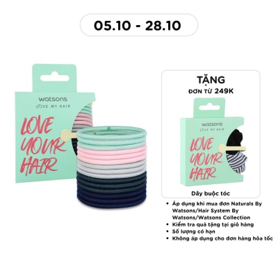 WATSONS Set Dây Buộc Tóc Watsons Medium Hair Ties Assorted Colors 15Pcs image
