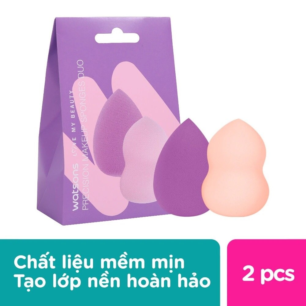 Mút Trang Điểm Watsons Oval Makeup Sponge 2Pcs