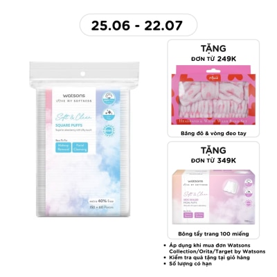 WATSONS - Bông Tẩy Trang Watsons Square Puffs 150S+40%
