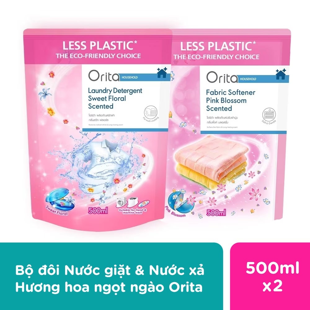 Bộ Đôi Nước Giặt & Nước Xả Hương Hoa Ngọt Ngào Orita